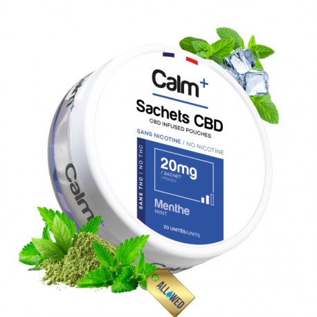 Sachets CBD Pouches Menthe 20 mg  - CALM+