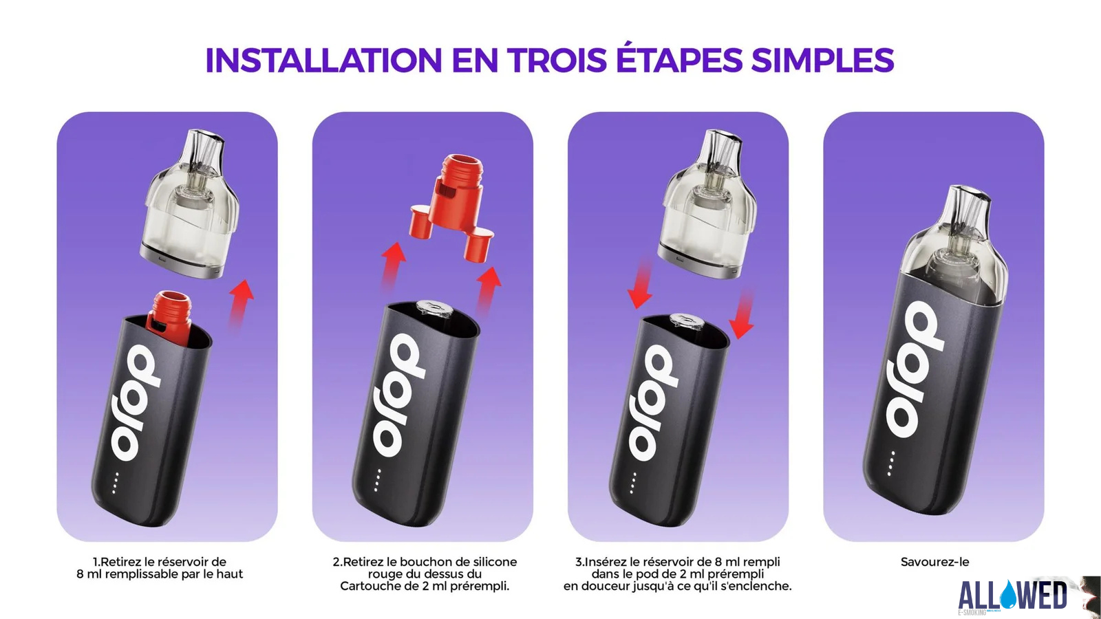 Installation cartouche Dojo Blast 15k Fraise Glacée